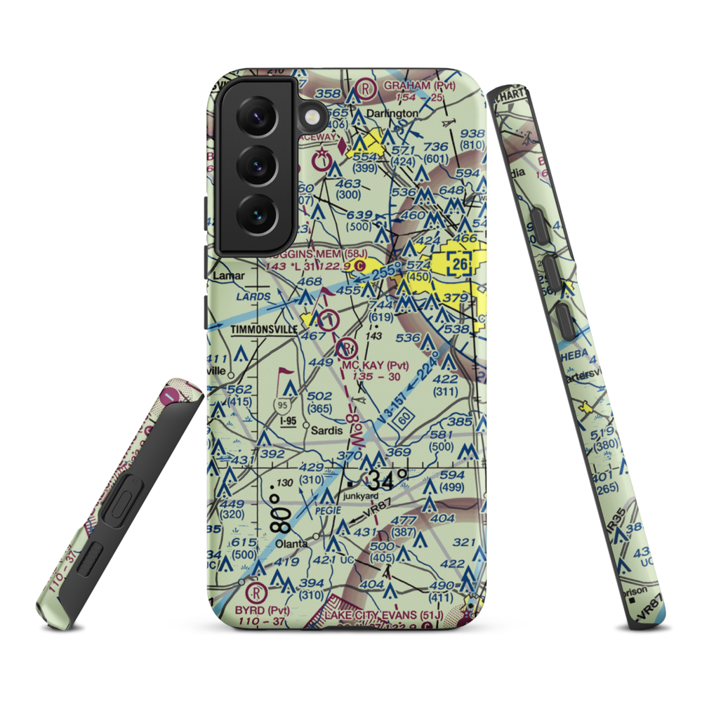 Mc Kay Airport (SC29) VFR Sectional Samsung Phone Case Samsung Galaxy S22 Plus model shown