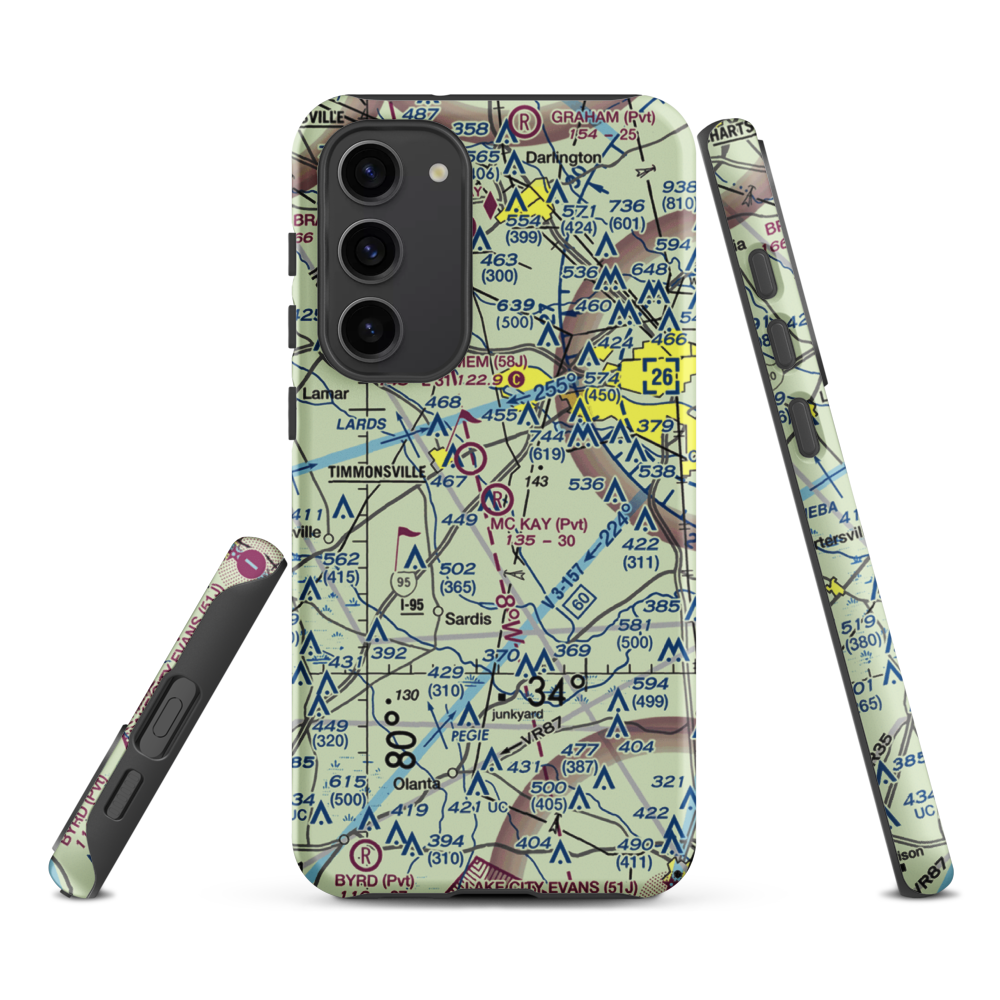 Mc Kay Airport (SC29) VFR Sectional Samsung Phone Case Samsung Galaxy S23 Plus model shown
