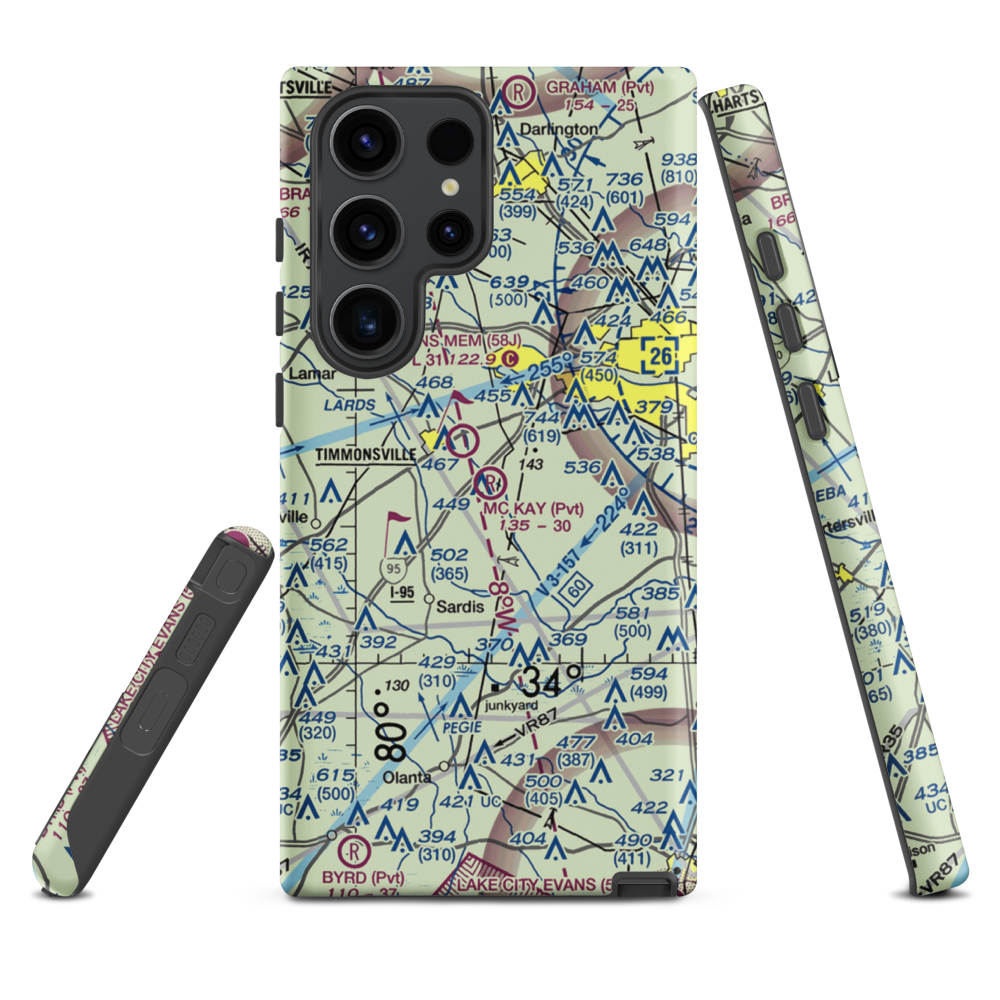 Mc Kay Airport (SC29) VFR Sectional Samsung Phone Case Samsung Galaxy S23 Ultra model shown