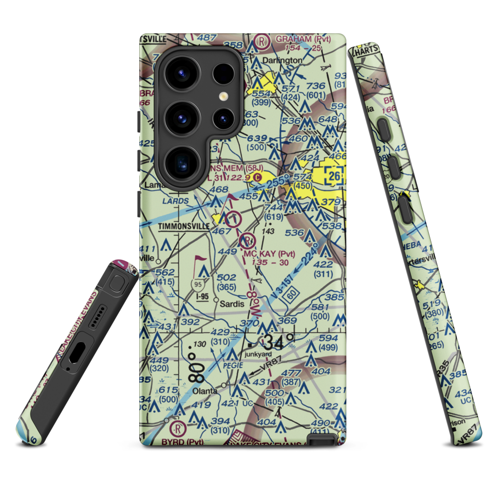 Mc Kay Airport (SC29) VFR Sectional Samsung Phone Case Samsung Galaxy S24 Ultra model shown