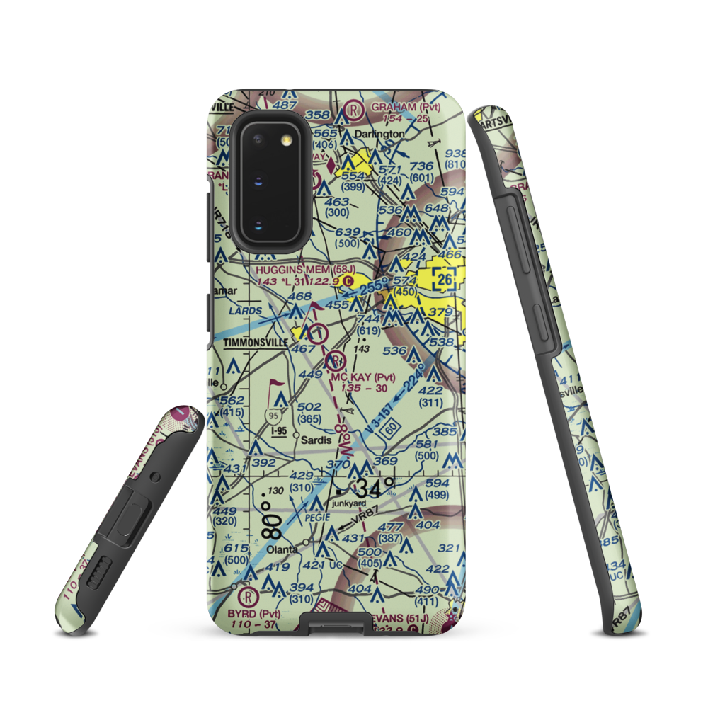 Mc Kay Airport (SC29) VFR Sectional Samsung Phone Case Samsung Galaxy S20 model shown