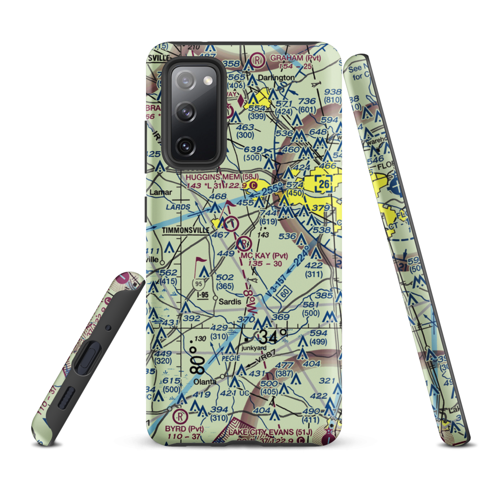 Mc Kay Airport (SC29) VFR Sectional Samsung Phone Case Samsung Galaxy S20 FE model shown