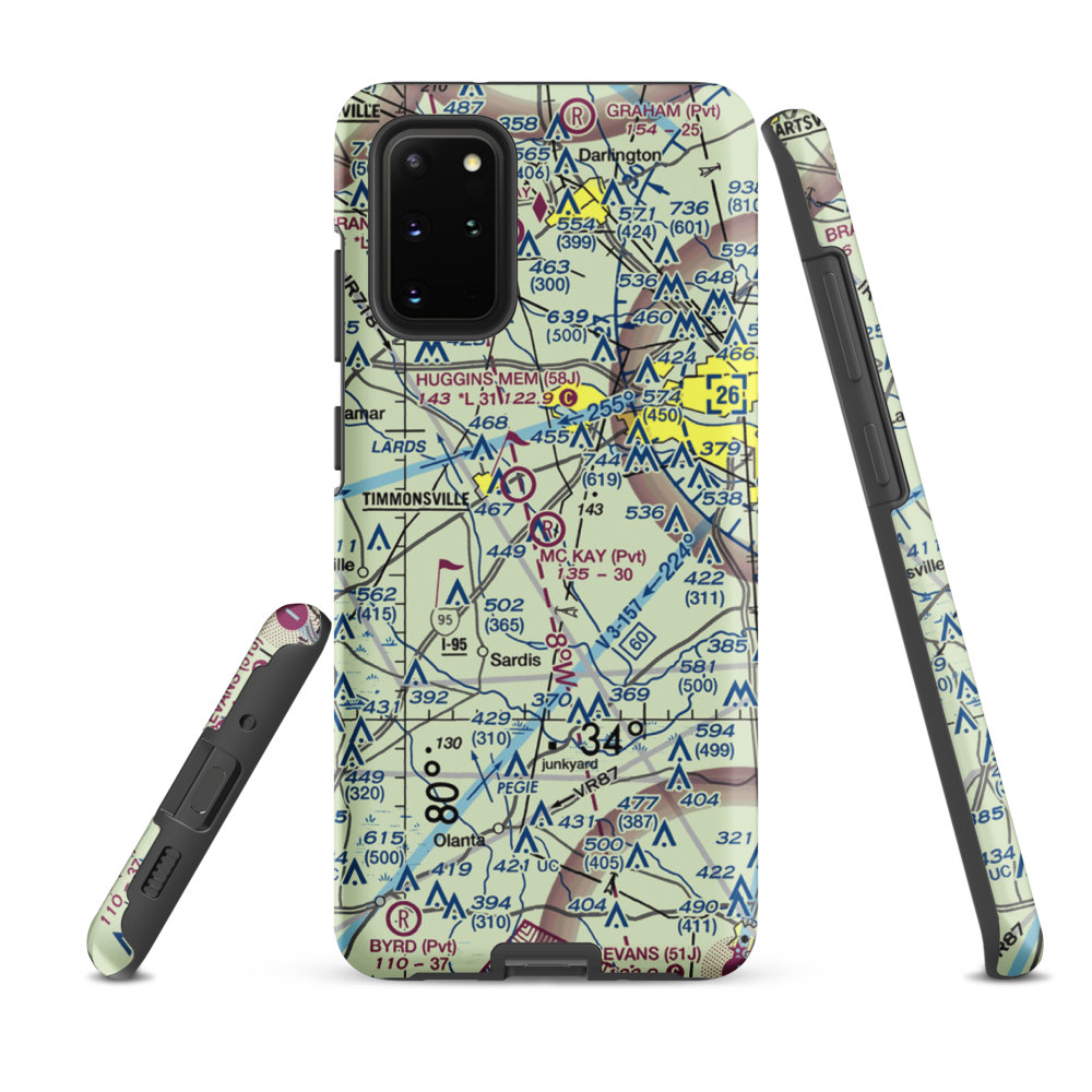 Mc Kay Airport (SC29) VFR Sectional Samsung Phone Case Samsung Galaxy S20 Plus model shown