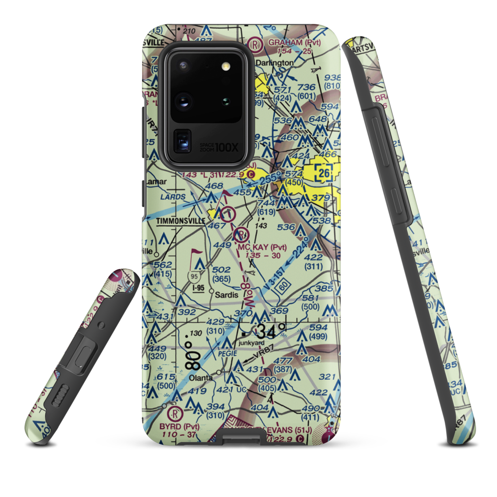 Mc Kay Airport (SC29) VFR Sectional Samsung Phone Case Samsung Galaxy S20 Ultra model shown