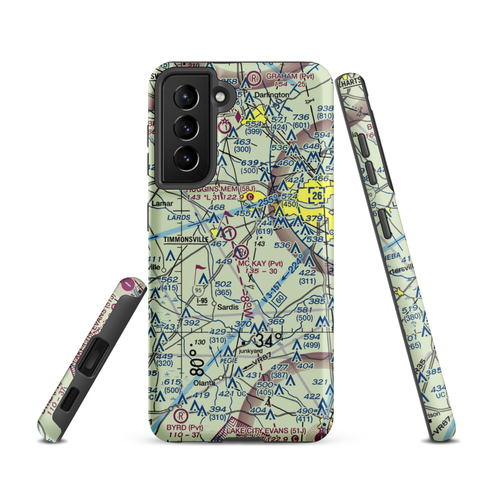 Mc Kay Airport (SC29) VFR Sectional Samsung Phone Case Samsung Galaxy S21 model shown