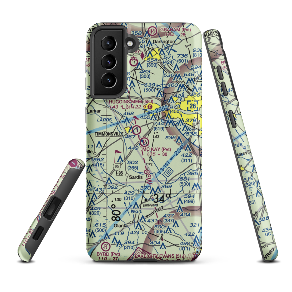 Mc Kay Airport (SC29) VFR Sectional Samsung Phone Case Samsung Galaxy S21 Plus model shown