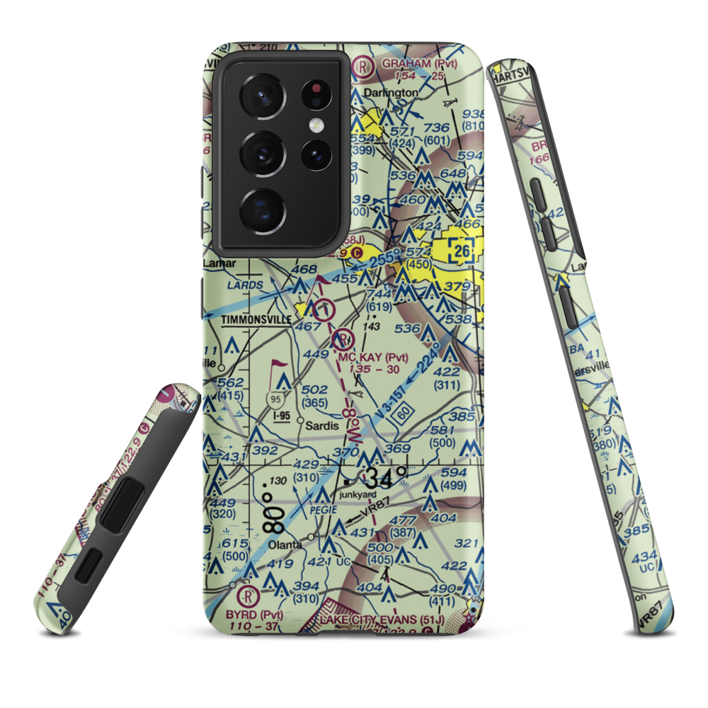 Mc Kay Airport (SC29) VFR Sectional Samsung Phone Case Samsung Galaxy S21 Ultra model shown