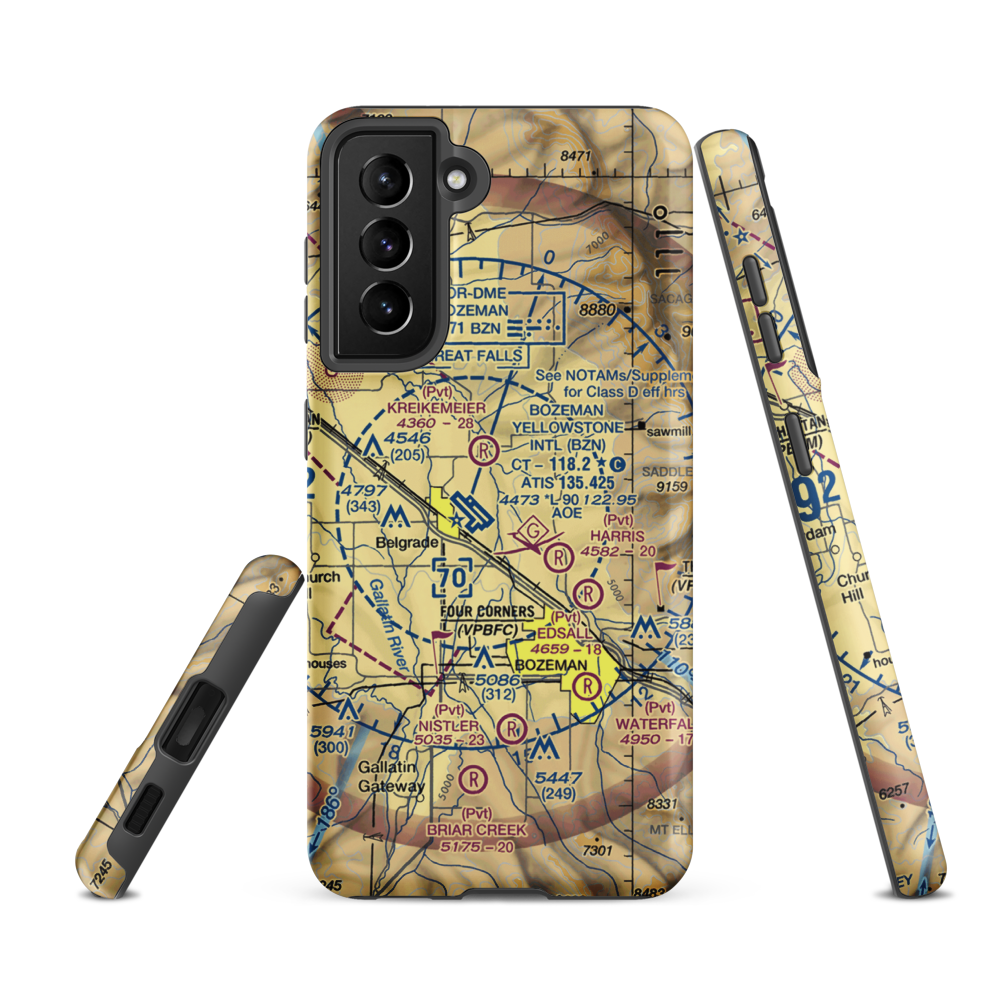 Mc Kenna Airport (9MT9) VFR Sectional Samsung Phone Case Samsung Galaxy S21 FE model shown
