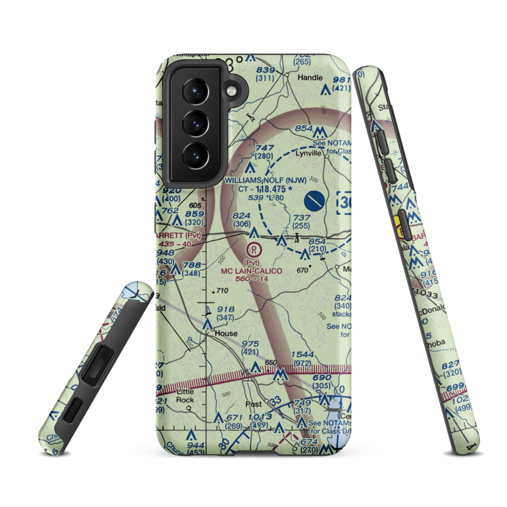Mc Lain  -Calico Airport (MS70) VFR Sectional Samsung Phone Case Samsung Galaxy S21 FE model shown