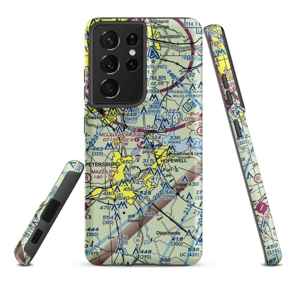 Mc Laughlin Seaplane Base (2G6) VFR Sectional Samsung Phone Case Samsung Galaxy S21 Ultra model shown