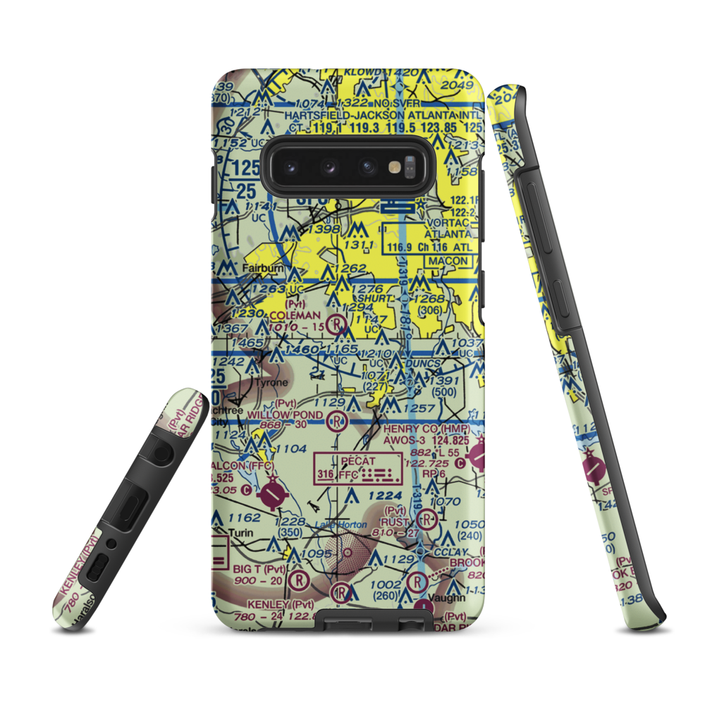 Mc Lendon Airport (GA94) VFR Sectional Samsung Phone Case Samsung Galaxy S10 Plus model shown