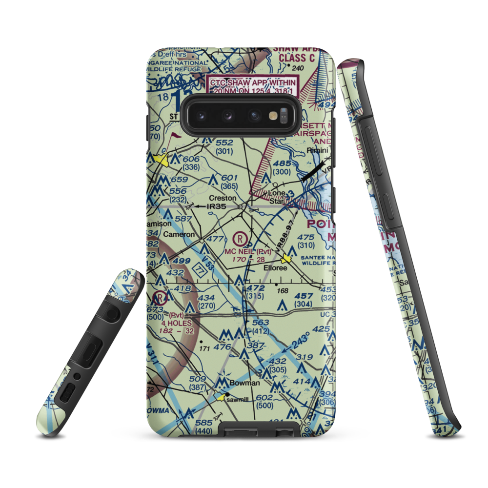 Mc Neil Airport (SC03) VFR Sectional Samsung Phone Case Samsung Galaxy S10 Plus model shown