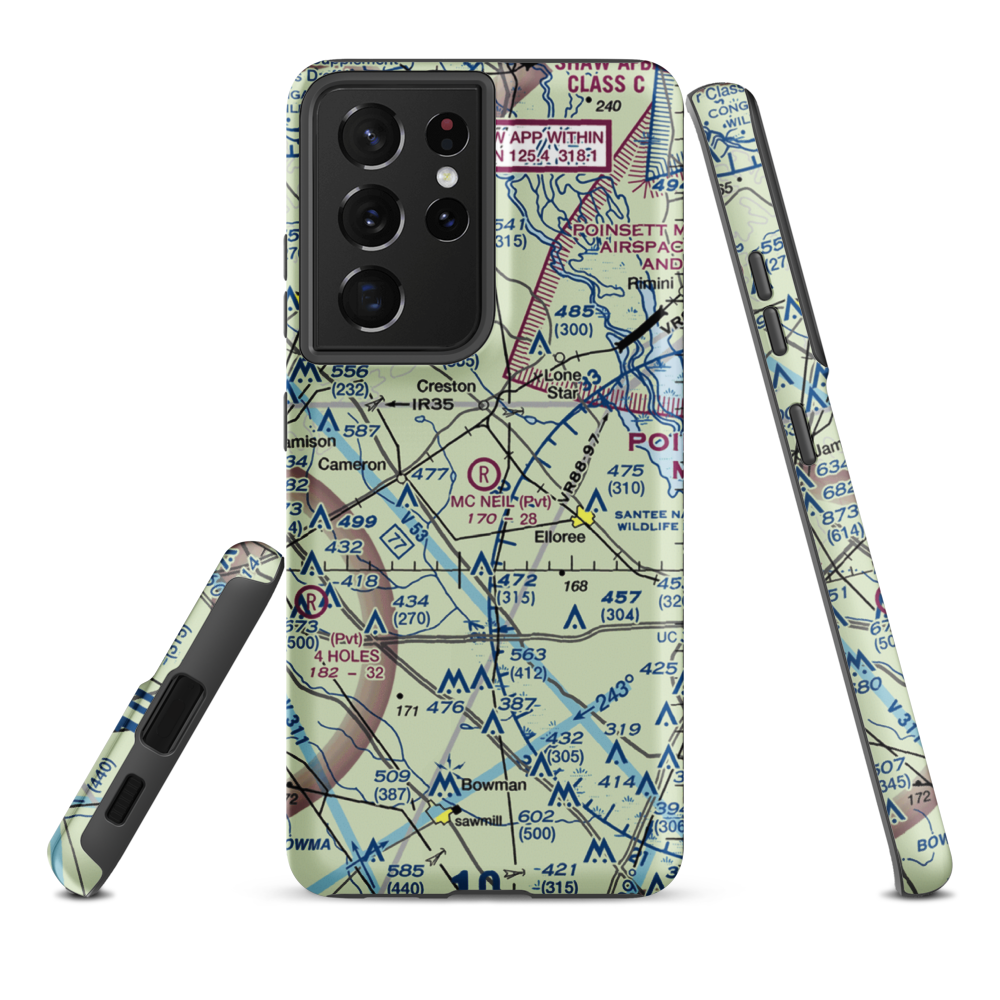Mc Neil Airport (SC03) VFR Sectional Samsung Phone Case Samsung Galaxy S21 Plus model shown