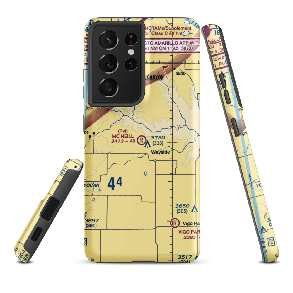 Mc Neill Ranch Airport (6TE7) VFR Sectional Samsung Phone Case Samsung Galaxy S21 Ultra model shown