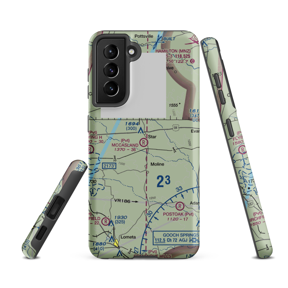 McCasland Ranch Airport (49XS) VFR Sectional Samsung Phone Case Samsung Galaxy S21 FE model shown