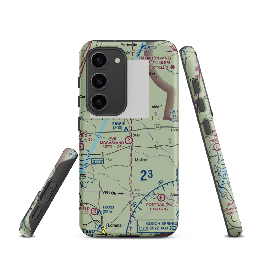 McCasland Ranch Airport (49XS) VFR Sectional Samsung Phone Case Samsung Galaxy S23 model shown
