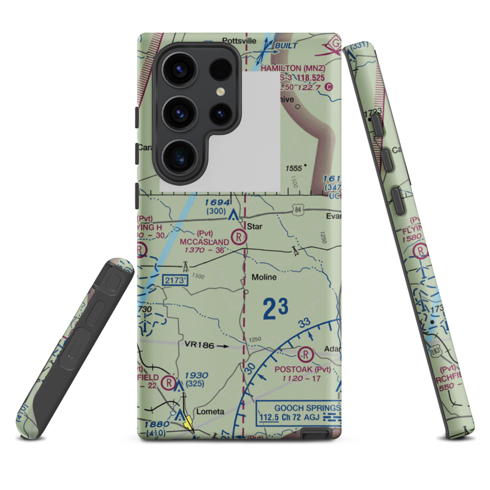McCasland Ranch Airport (49XS) VFR Sectional Samsung Phone Case Samsung Galaxy S23 Ultra model shown