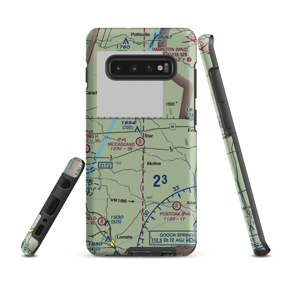 McCasland Ranch Airport (49XS) VFR Sectional Samsung Phone Case Samsung Galaxy S10 Plus model shown