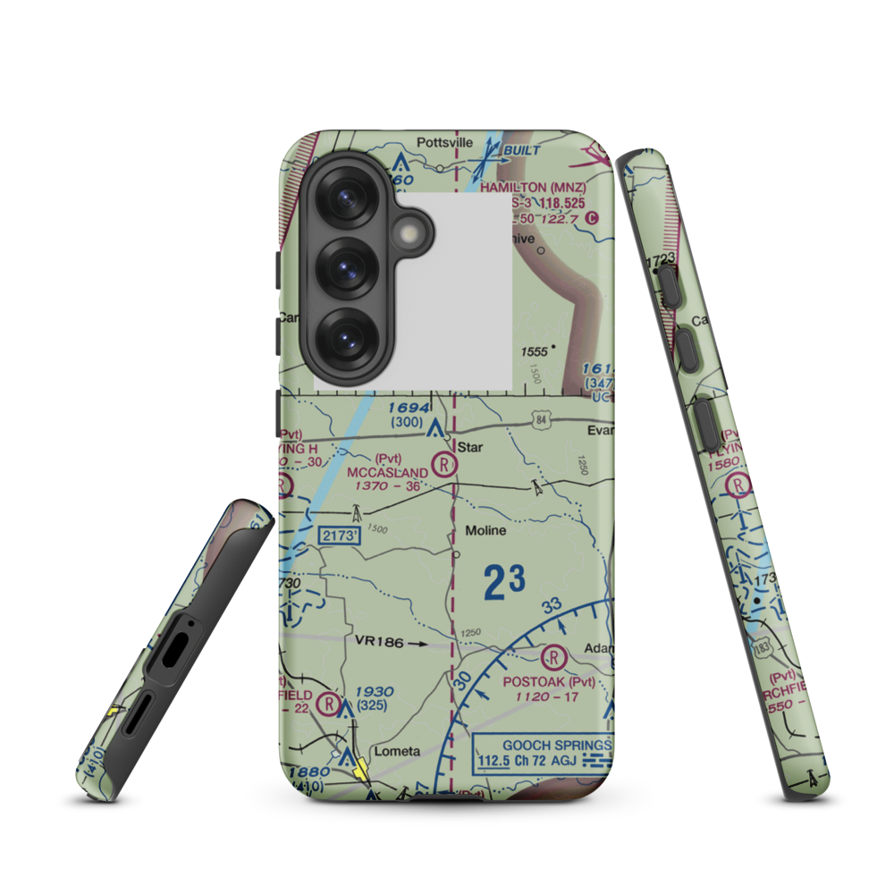 McCasland Ranch Airport (49XS) VFR Sectional Samsung Phone Case Samsung Galaxy S25 model shown