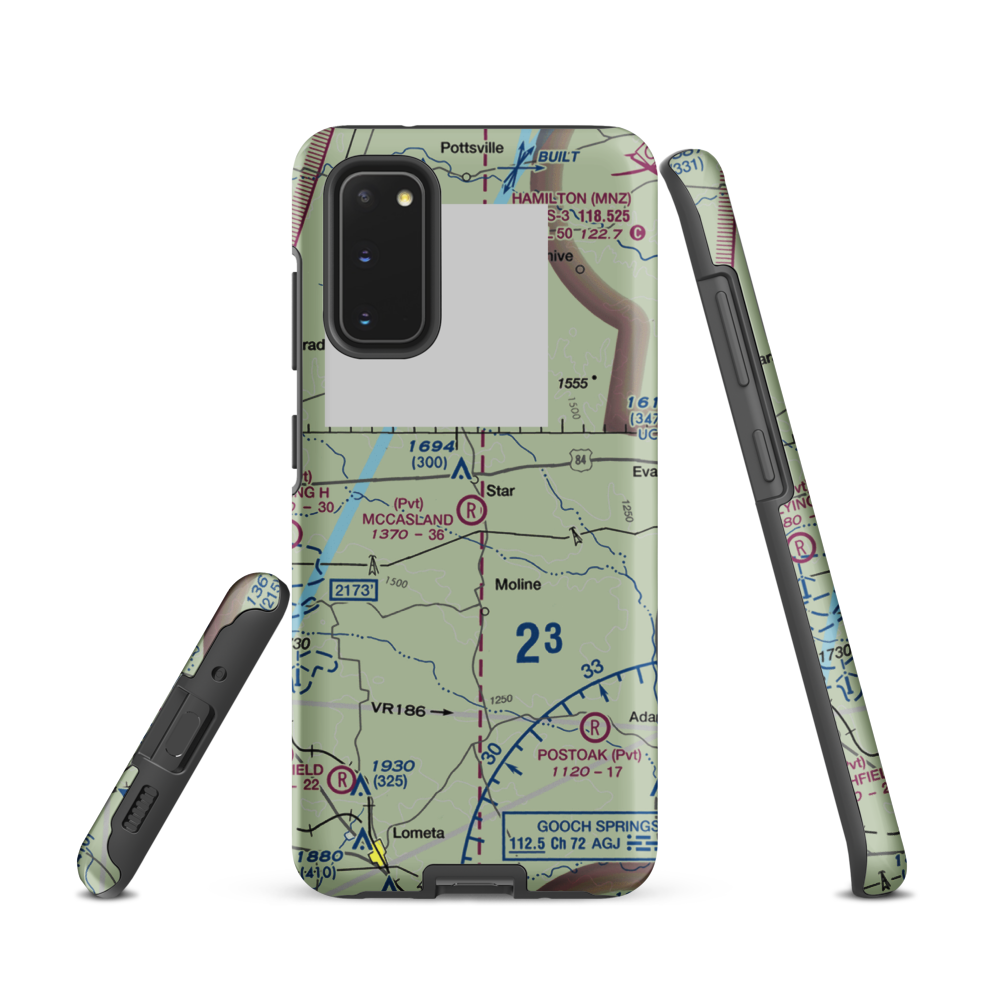 McCasland Ranch Airport (49XS) VFR Sectional Samsung Phone Case Samsung Galaxy S20 model shown