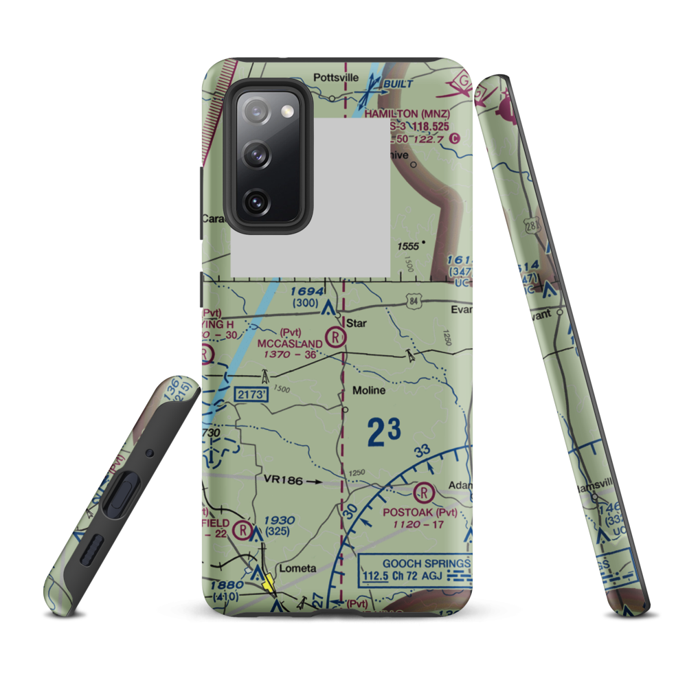 McCasland Ranch Airport (49XS) VFR Sectional Samsung Phone Case Samsung Galaxy S20 FE model shown
