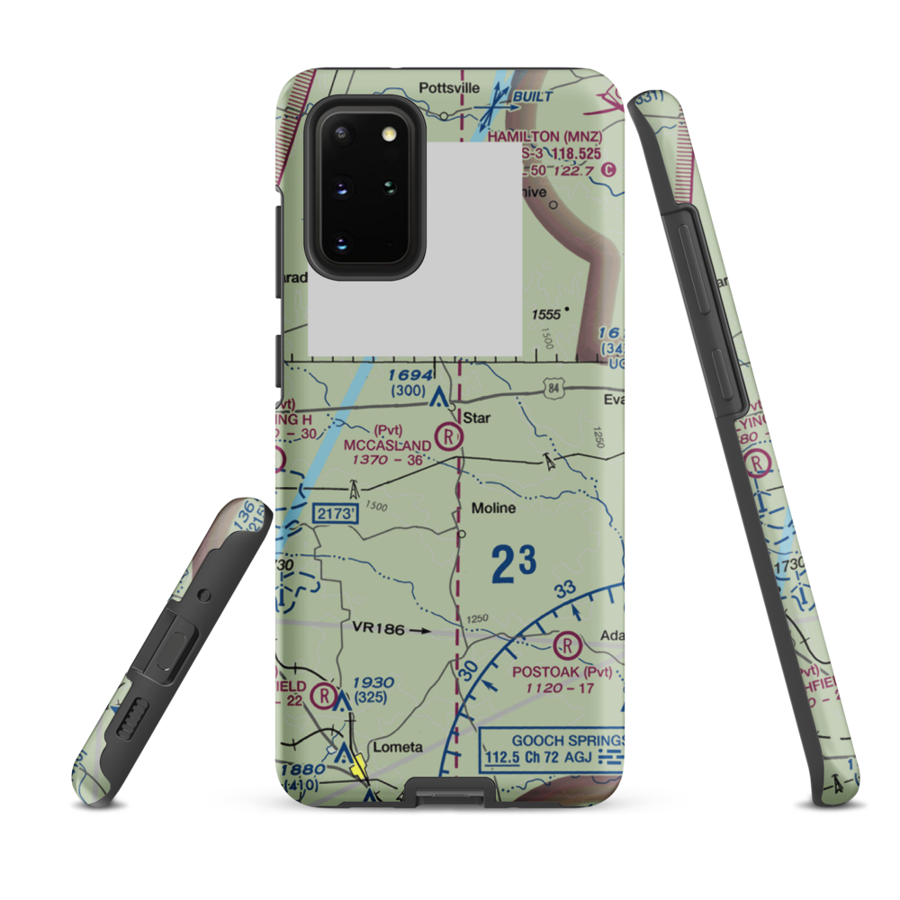 McCasland Ranch Airport (49XS) VFR Sectional Samsung Phone Case Samsung Galaxy S20 Plus model shown