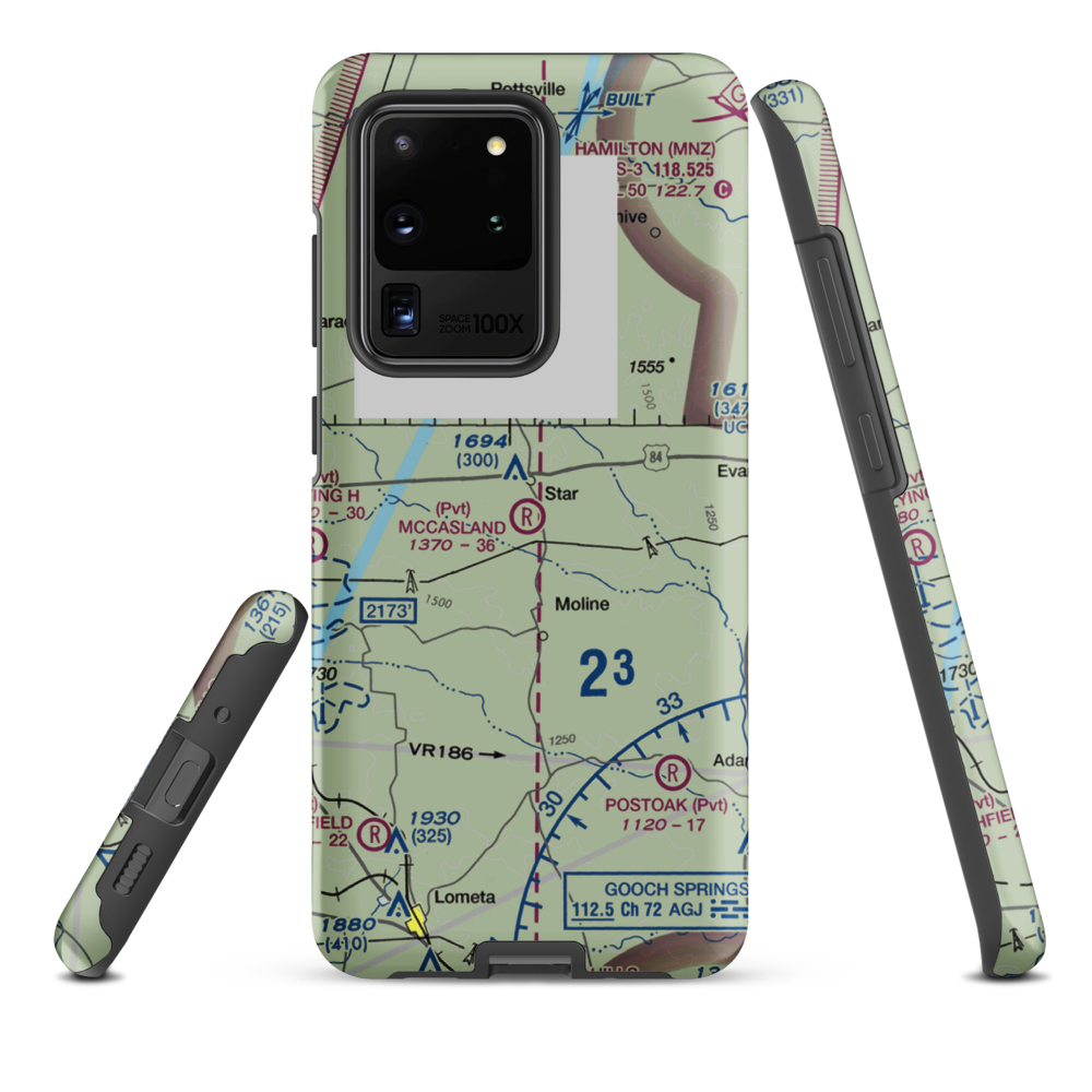McCasland Ranch Airport (49XS) VFR Sectional Samsung Phone Case Samsung Galaxy S20 Ultra model shown