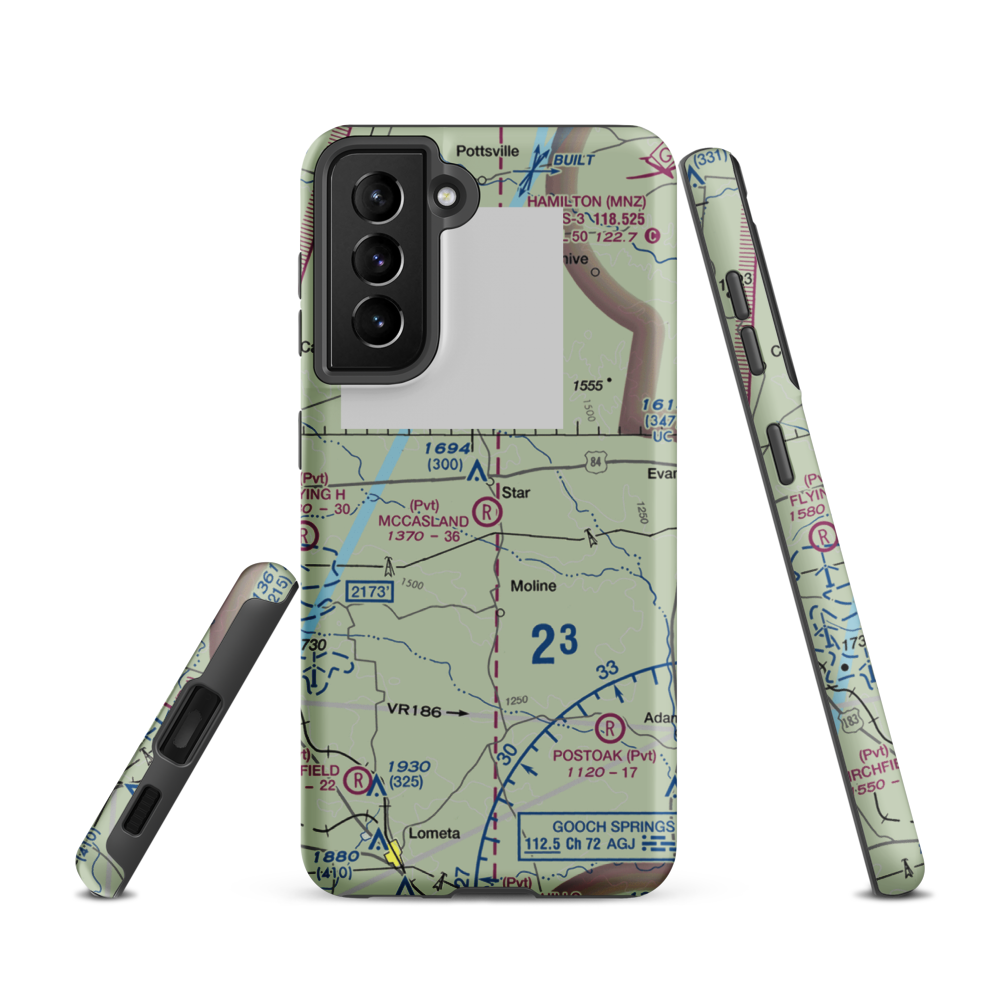 McCasland Ranch Airport (49XS) VFR Sectional Samsung Phone Case Samsung Galaxy S21 model shown