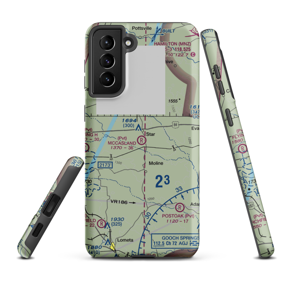 McCasland Ranch Airport (49XS) VFR Sectional Samsung Phone Case Samsung Galaxy S21 Plus model shown