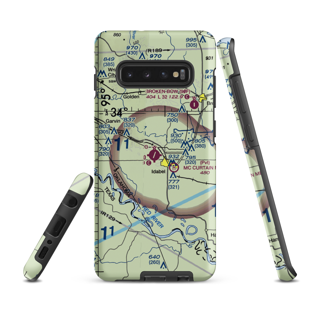 McCurtain County Regional Airport (4O4) VFR Sectional Samsung Phone Case Samsung Galaxy S10 Plus model shown