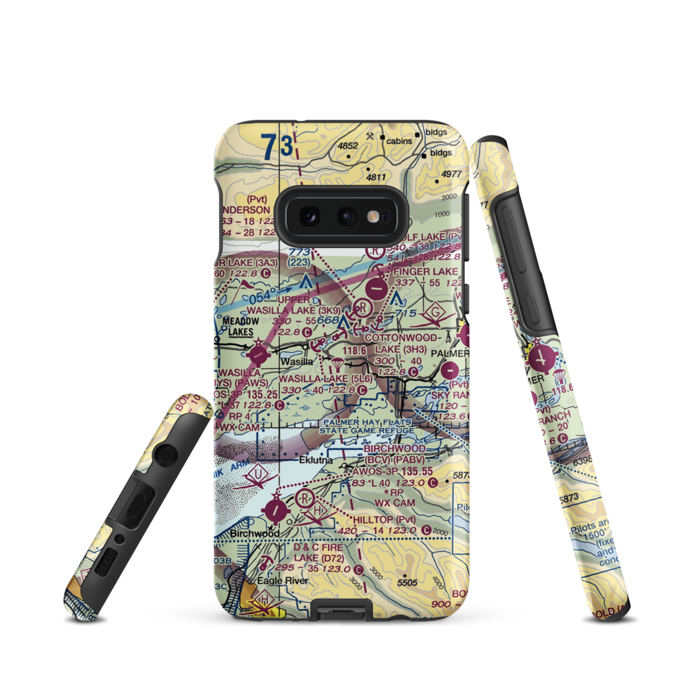 Mcdonald Ridge Airport (65AK) VFR Sectional Samsung Phone Case Samsung Galaxy S10 Plus model shown