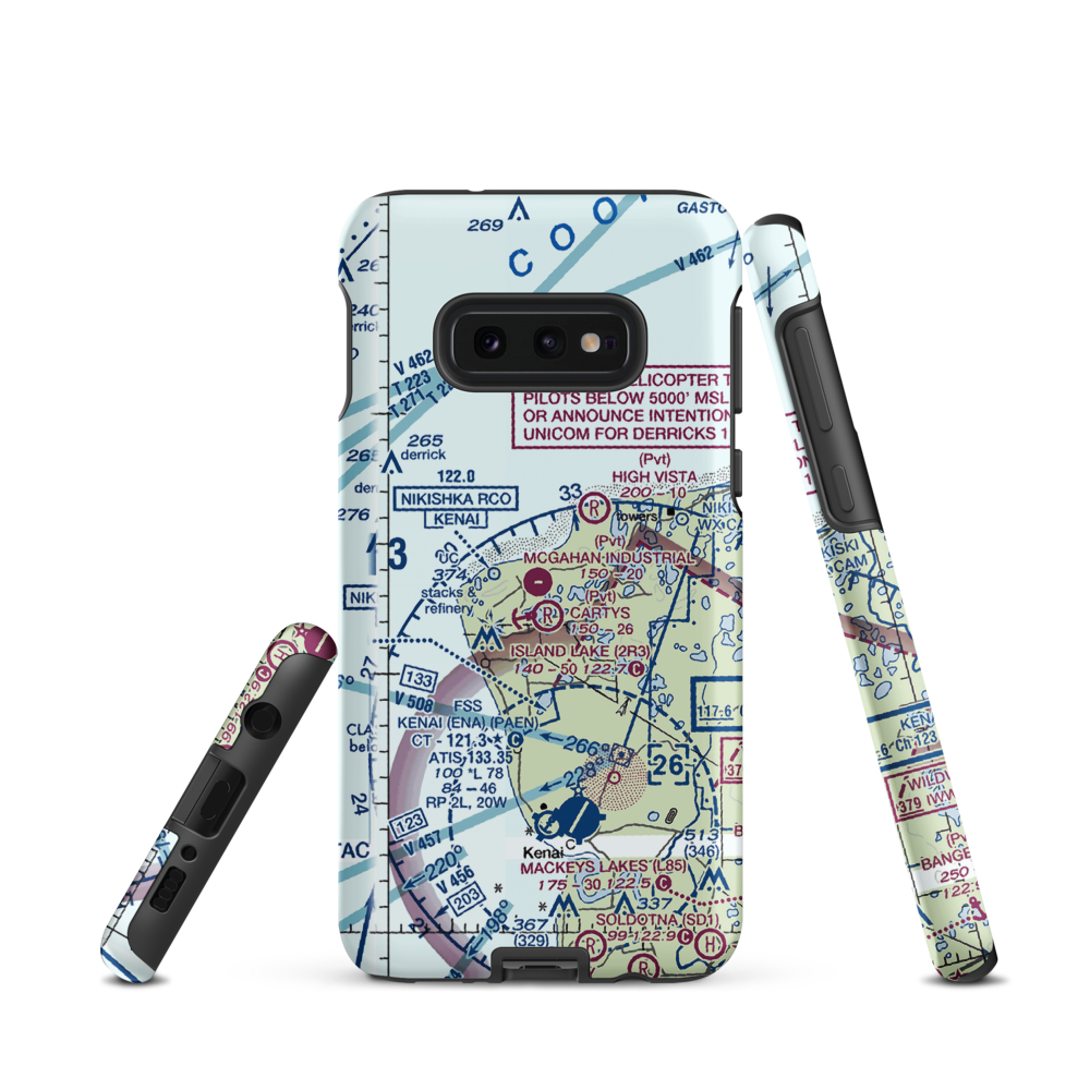 McGahan Industrial Airpark (AK73) VFR Sectional Samsung Phone Case Samsung Galaxy S10e model shown