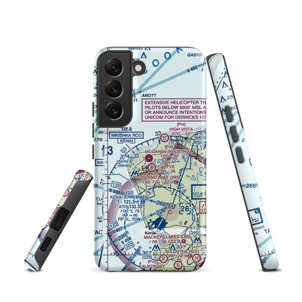 McGahan Industrial Airpark (AK73) VFR Sectional Samsung Phone Case Samsung Galaxy S22 model shown