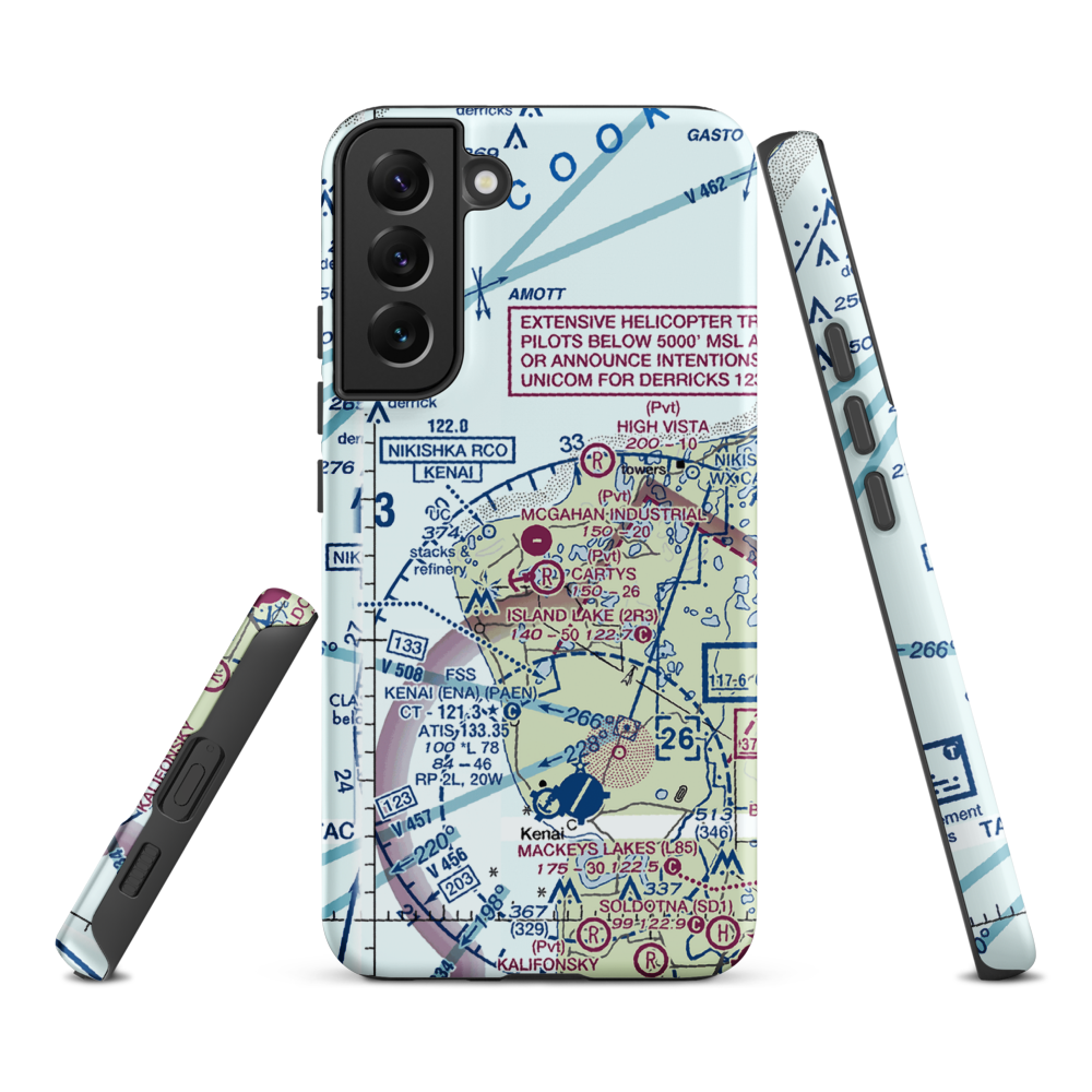 McGahan Industrial Airpark (AK73) VFR Sectional Samsung Phone Case Samsung Galaxy S22 Plus model shown