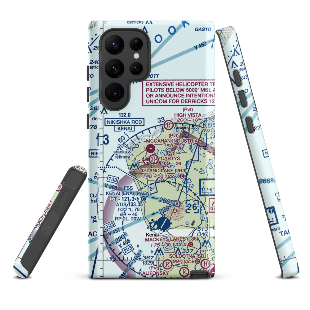 McGahan Industrial Airpark (AK73) VFR Sectional Samsung Phone Case Samsung Galaxy S22 Ultra model shown