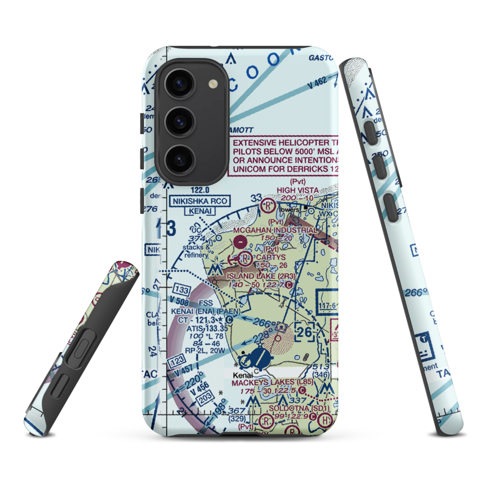 McGahan Industrial Airpark (AK73) VFR Sectional Samsung Phone Case Samsung Galaxy S23 Plus model shown