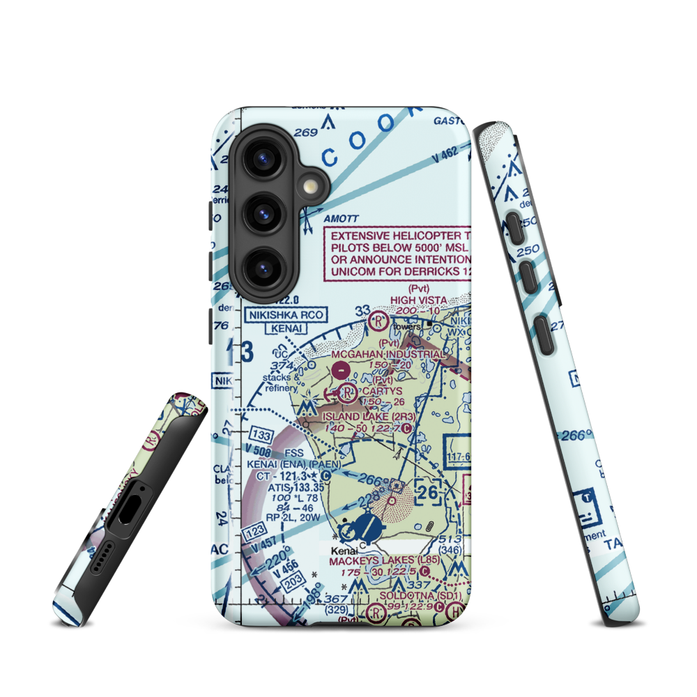 McGahan Industrial Airpark (AK73) VFR Sectional Samsung Phone Case Samsung Galaxy S24 model shown