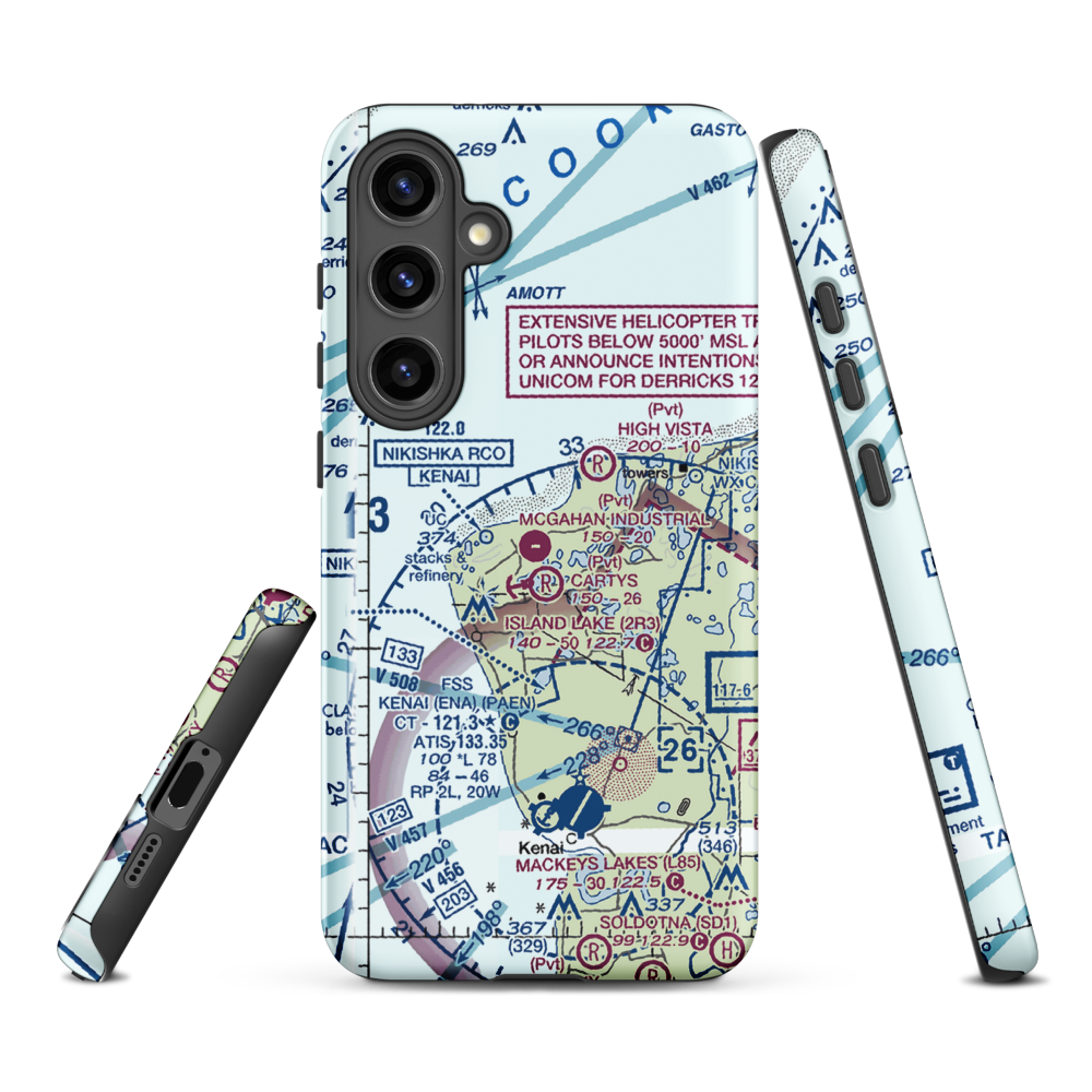 McGahan Industrial Airpark (AK73) VFR Sectional Samsung Phone Case Samsung Galaxy S24 Plus model shown