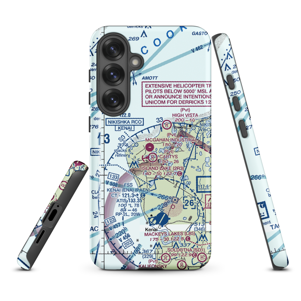 McGahan Industrial Airpark (AK73) VFR Sectional Samsung Phone Case Samsung Galaxy S25 Plus model shown