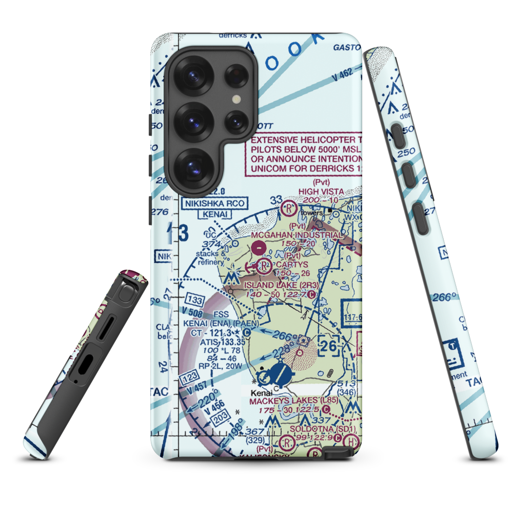 McGahan Industrial Airpark (AK73) VFR Sectional Samsung Phone Case Samsung Galaxy S25 Ultra model shown