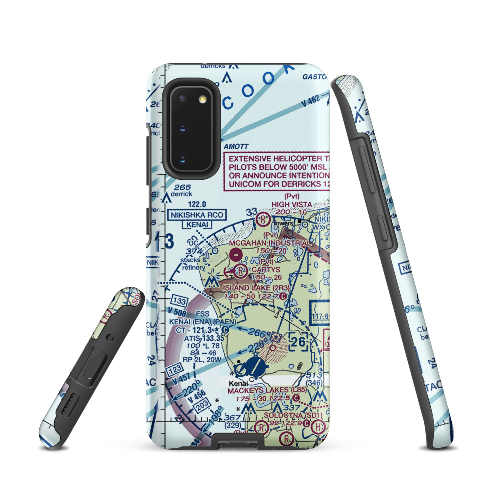 McGahan Industrial Airpark (AK73) VFR Sectional Samsung Phone Case Samsung Galaxy S20 model shown