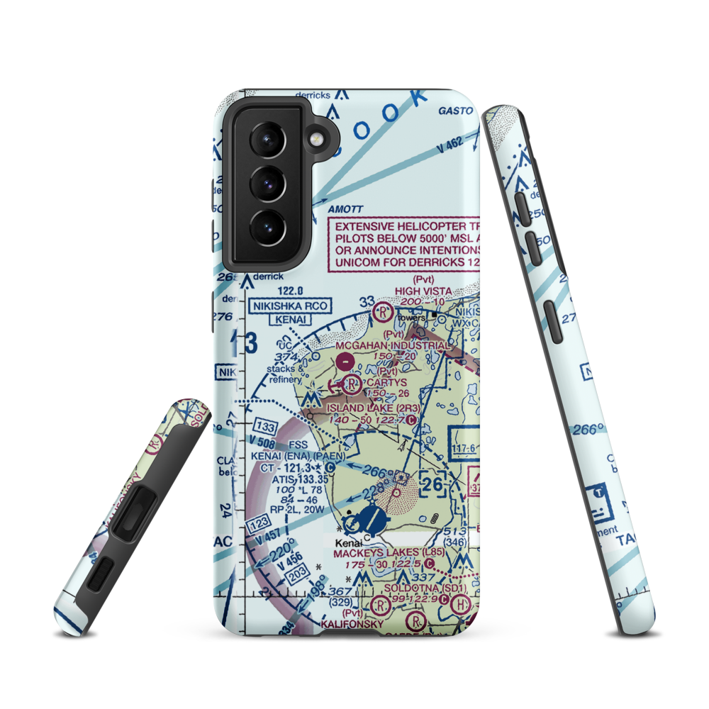 McGahan Industrial Airpark (AK73) VFR Sectional Samsung Phone Case Samsung Galaxy S21 model shown