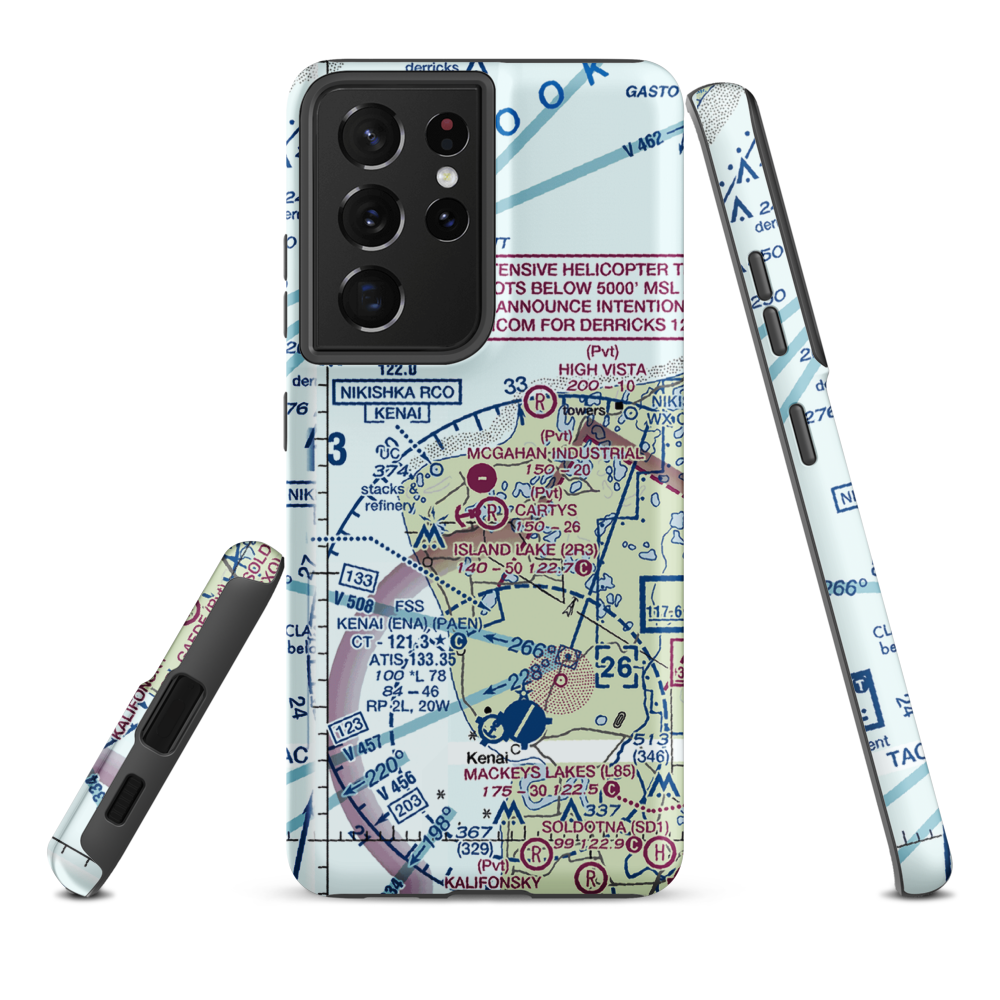 McGahan Industrial Airpark (AK73) VFR Sectional Samsung Phone Case Samsung Galaxy S21 Plus model shown
