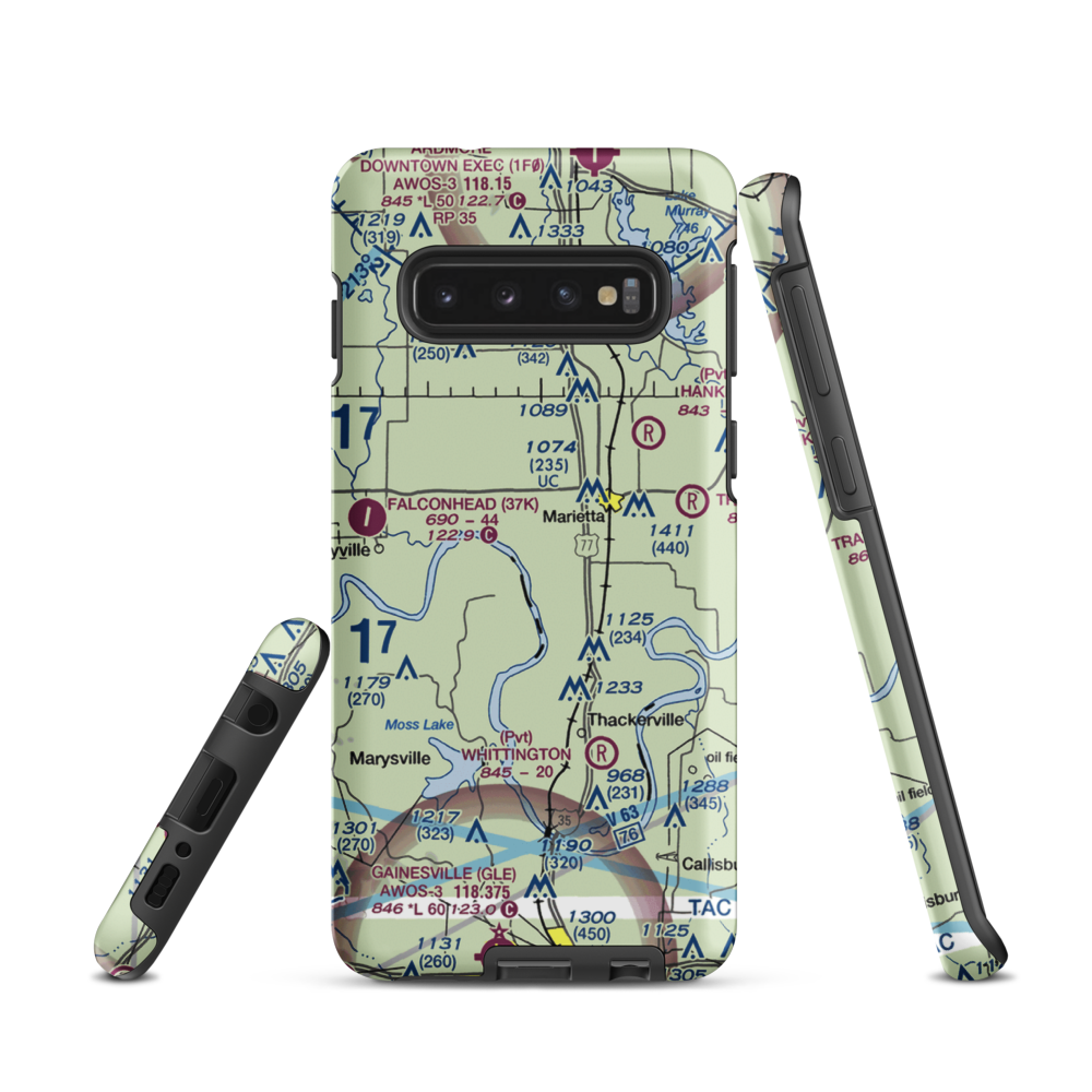 Mcgehee Catfish Restaurant Airport (T40) VFR Sectional Samsung Phone Case Samsung Galaxy S10 model shown