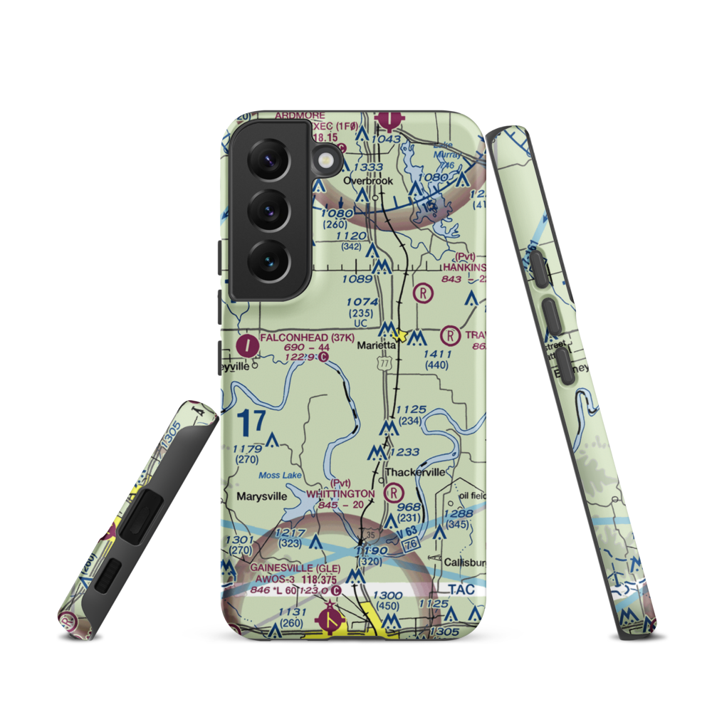 Mcgehee Catfish Restaurant Airport (T40) VFR Sectional Samsung Phone Case Samsung Galaxy S22 model shown