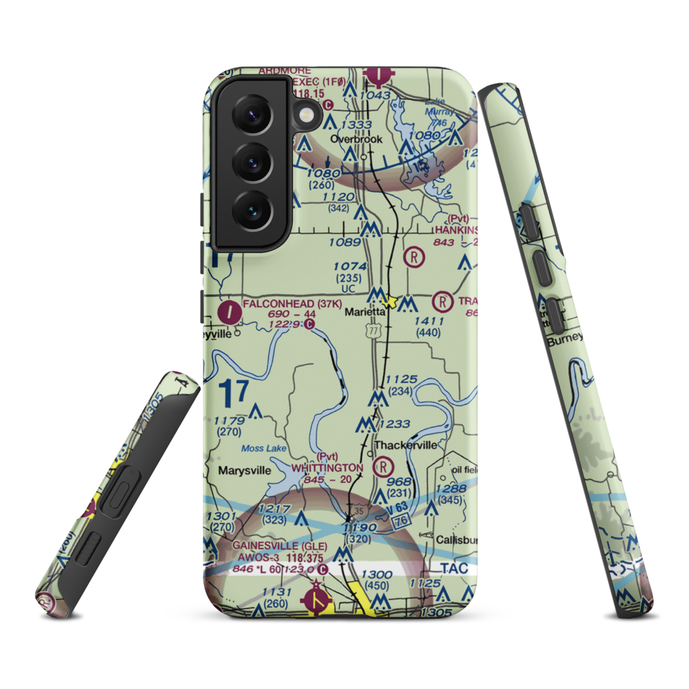 Mcgehee Catfish Restaurant Airport (T40) VFR Sectional Samsung Phone Case Samsung Galaxy S22 Plus model shown