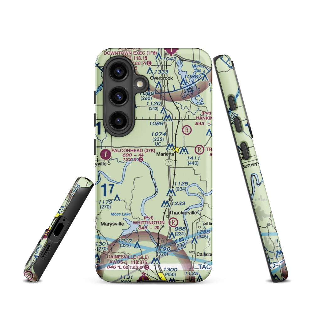 Mcgehee Catfish Restaurant Airport (T40) VFR Sectional Samsung Phone Case Samsung Galaxy S24 model shown