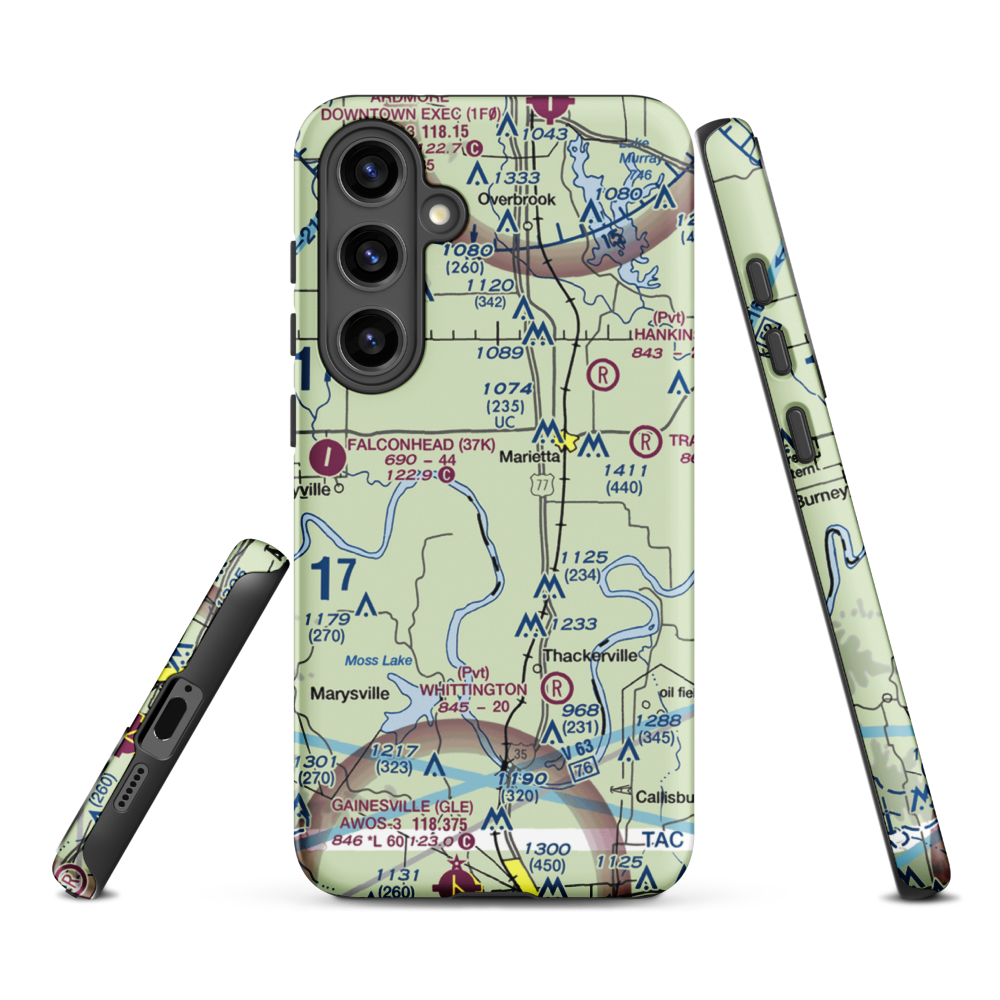 Mcgehee Catfish Restaurant Airport (T40) VFR Sectional Samsung Phone Case Samsung Galaxy S24 Plus model shown