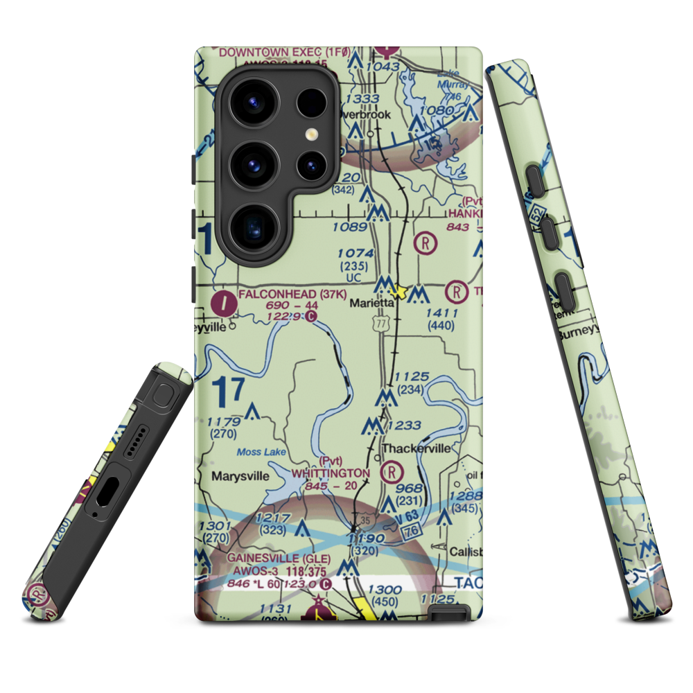 Mcgehee Catfish Restaurant Airport (T40) VFR Sectional Samsung Phone Case Samsung Galaxy S24 Ultra model shown