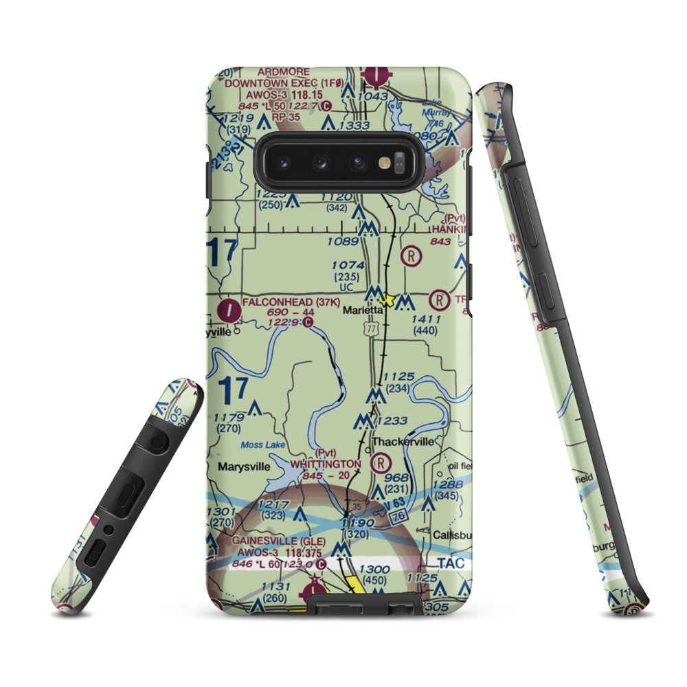 Mcgehee Catfish Restaurant Airport (T40) VFR Sectional Samsung Phone Case Samsung Galaxy S10 Plus model shown